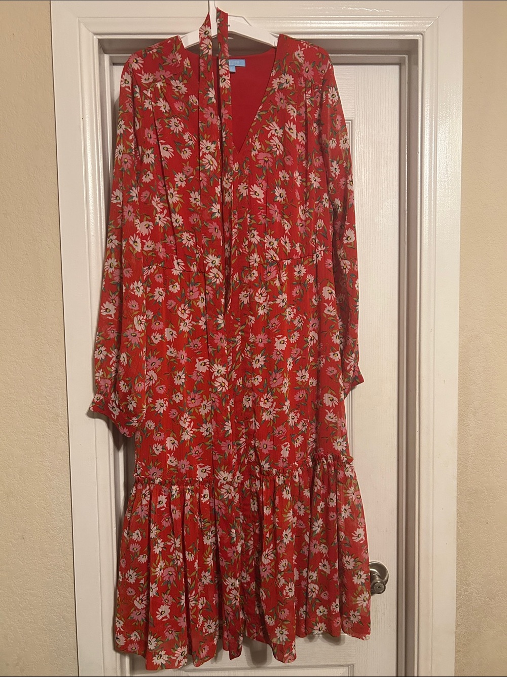 Draper James Red Floral Dress NWOT sz L